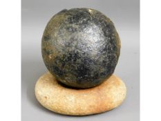 A cannon ball from HMS Anson, launched at Plymouth