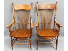 A pair of Victorian Windsor style farmhouse chairs
