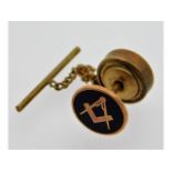 A 9ct gold masonic collar stud, 1.8g