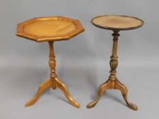 A yew wood wine table & one other