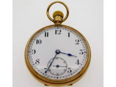 A 9ct gold pocket watch, runs when wound, 79.4g, 4