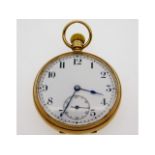 A 9ct gold pocket watch, runs when wound, 79.4g, 4