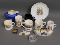 A quantity of crested ware, commemorative ware & o