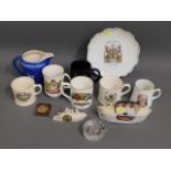 A quantity of crested ware, commemorative ware & o