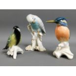 A Karl Ens porcelain Kingfisher & one other Karl E