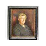 A W. J. Gibbs oil portrait of woman set in black w