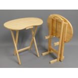 A pair of integrated beech occasional tables £10-1