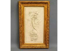 A gilt framed alabaster plaque with neoclassical d