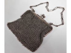 A 1914 London silver mesh purse by Heasman & Co. 8