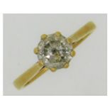 An 18ct gold diamond solitaire ring set with 1ct d