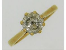 An 18ct gold diamond solitaire ring set with 1ct d