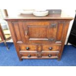 An early 19thC. oak credence cupboard, 37in wide x