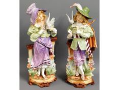 A pair of large continental porcelain figures, los