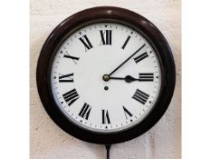 A mahogany GPO fusee wall clock, 15in diameter, cl