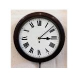 A mahogany GPO fusee wall clock, 15in diameter, cl