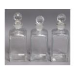 Three small 19thC. decanters, one with small chip