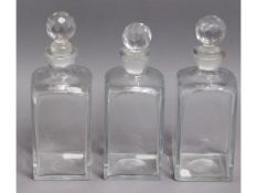 Three small 19thC. decanters, one with small chip