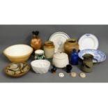 A Mary White studio vase, other studio pottery, a