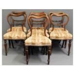 Seven 19thC. Gillows style rosewood dining chairs,