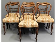 Seven 19thC. Gillows style rosewood dining chairs,