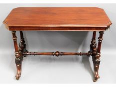 A 19thC. mahogany hall table with ornate supports