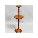 An 1920's oak ash tray stand, lacking dish