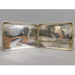 A Japanese cigarette case with decorative inner tr