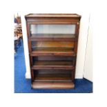 A Gunn mahogany sectional lawyers bookcase, 55.5in