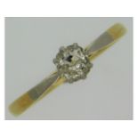 An antique 18ct gold & platinum mounted diamond so