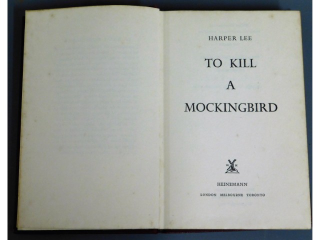 Book: To Kill A Mockingbird by Harper Lee, 1960 Fi