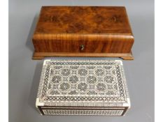 A inlaid box twinned with early 20thC. trinket box