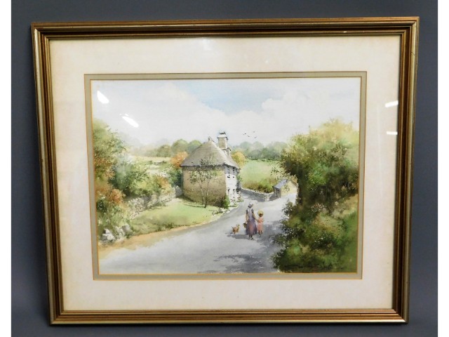 A framed rural watercolour by Douglas E. West, 14i