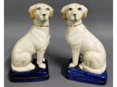 A pair of reproduction Staffordshire pottery style