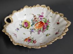 A 19thC. Samson leaf shaped porcelain dish, 11.5in