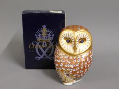 A Royal Crown Derby porcelain paperweight with box