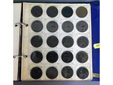 An album of Victorian & 20thC. pennies including 1902 low tide graded as VF by vendor, nine pages