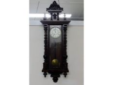 A large mahogany continental regulator clock, 55.5