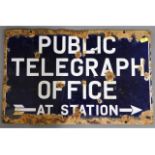 A double sided Public Telegraph Office sign, 18.75
