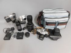 A quantity of camera equipment including a Pentax