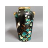 An Oriental vase with bird & flower decor, five ch