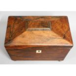 A 19thC. rosewood tea caddy, 8in wide x 5in deep x