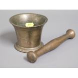 A 19thC. bronze mortar & pestle