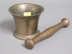 A 19thC. bronze mortar & pestle