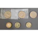 Three five pound coins, two sealed, 2002 (x2) & 20