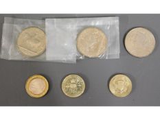 Three five pound coins, two sealed, 2002 (x2) & 20
