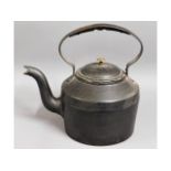 An early 20thC. cast iron no.6 stove kettle by Cla