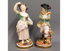 A pair of 19thC. Rauenstein German porcelain seaso