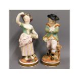 A pair of 19thC. Rauenstein German porcelain seaso