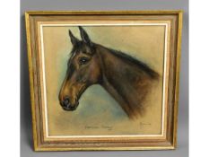 A framed Marjorie Cox pastel of "Hamdon Comet" 197