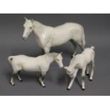 Three Beswick grey horses, tallest 7.875in